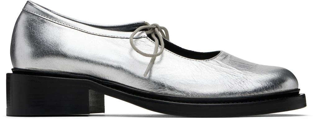 Nicole Saldaña Silver Fabiana Ballerina Flats 1