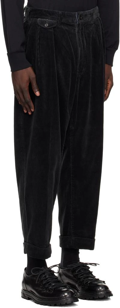BEAMS PLUS Black 2 Pleats Corduroy Trousers 2