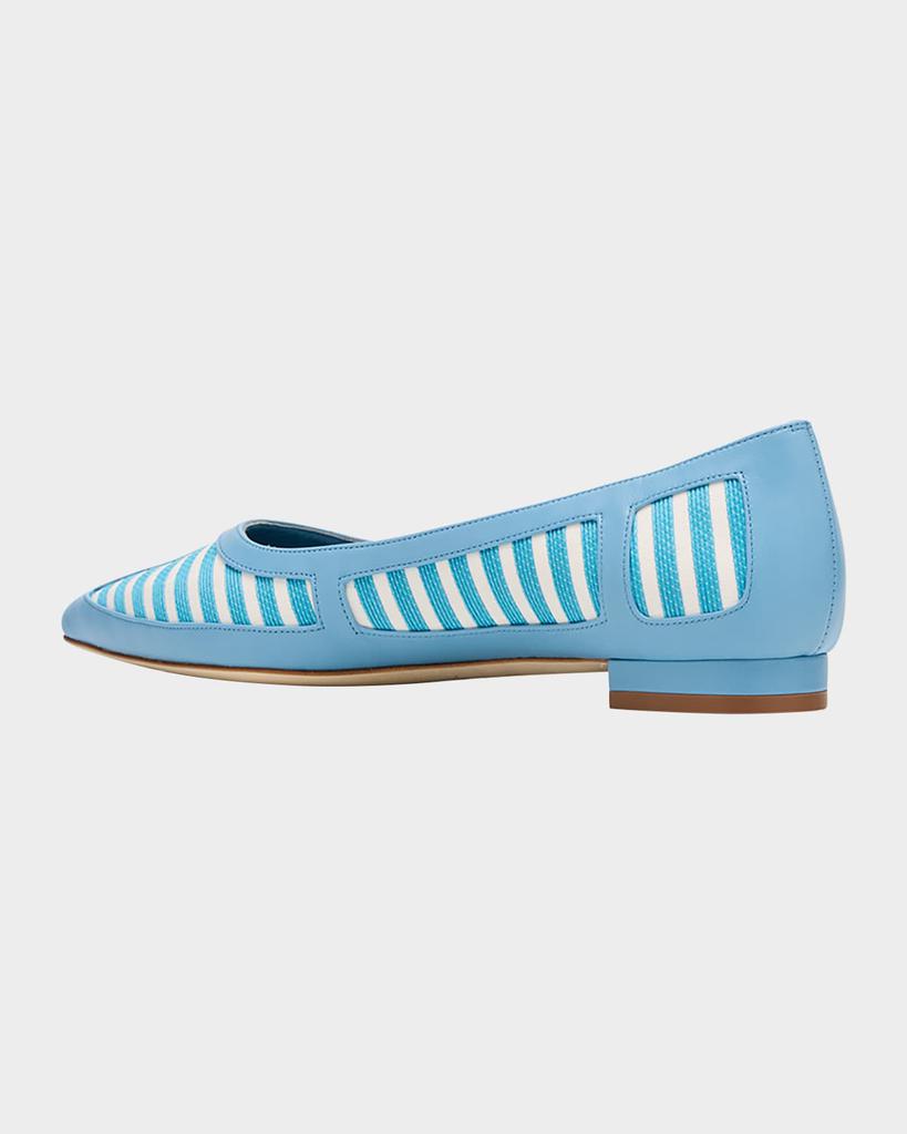 Manolo Blahnik Bicolor Stripe Ballerina Flats