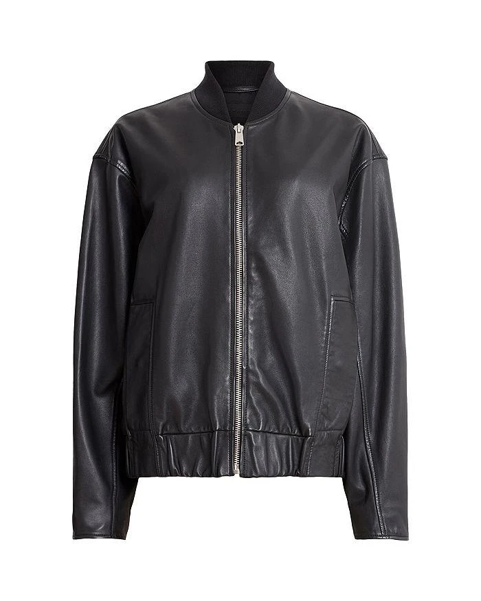 ALL SAINTS Yara Lea Leather Bomber Jacket 8