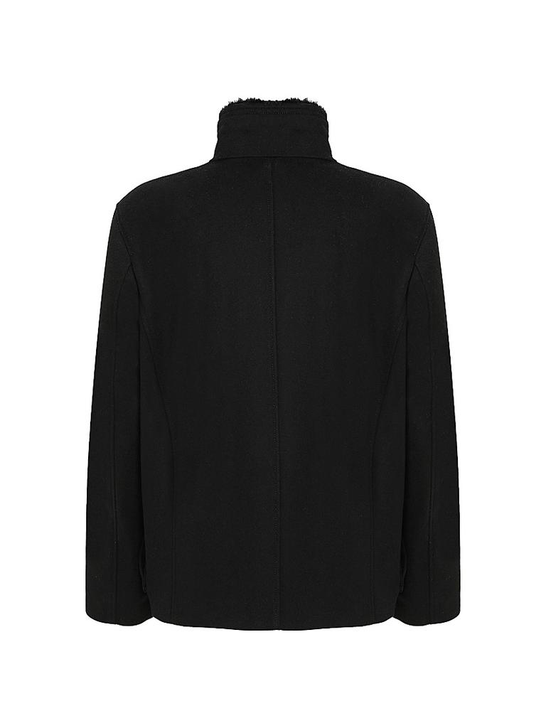 Gorski Wool Jacket with Detachable Merino Shearling Lamb Collar