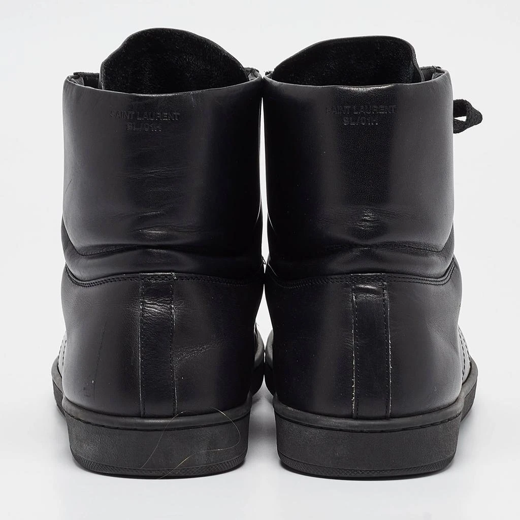 Yves Saint Laurent Saint Laurent Black Leather High Top Sneakers Size 43 5