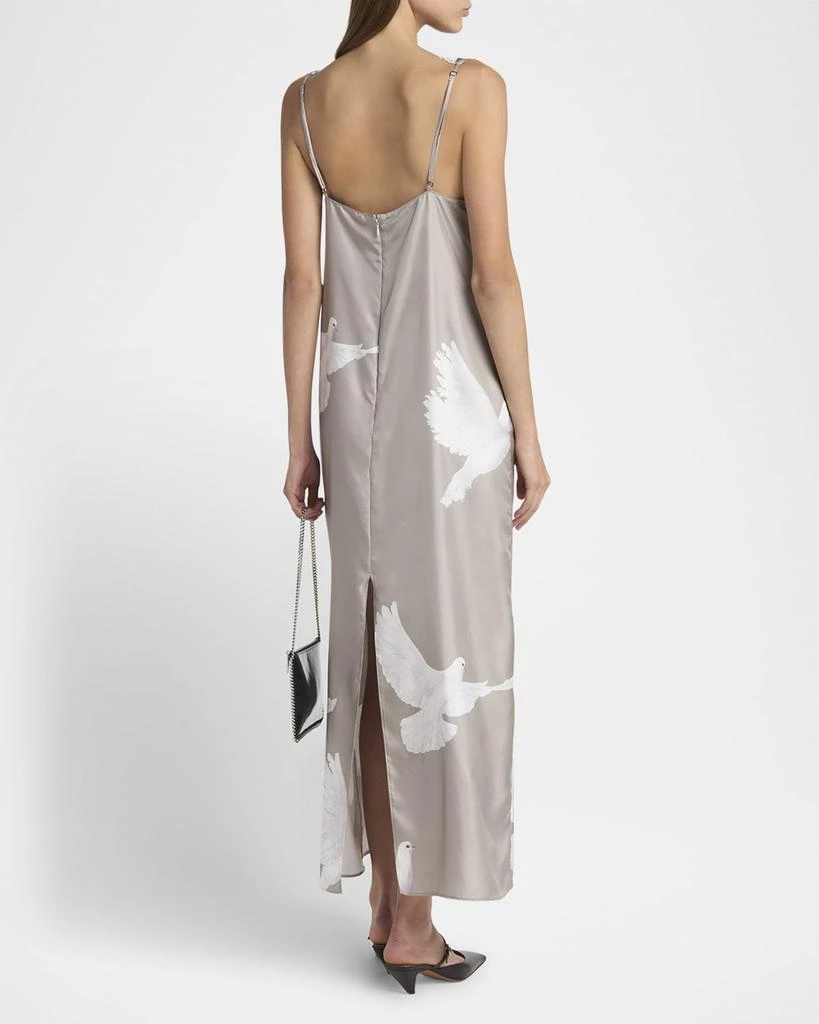 Stella McCartney Dove Print Lace Trim Silk Slip Dress 3
