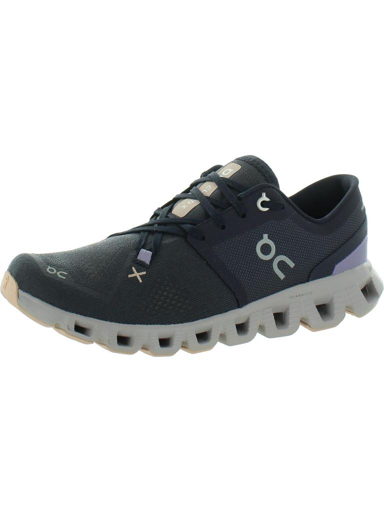 On Cloud X 3 Womens Woven Cushioned Footbed Running & Training Shoes