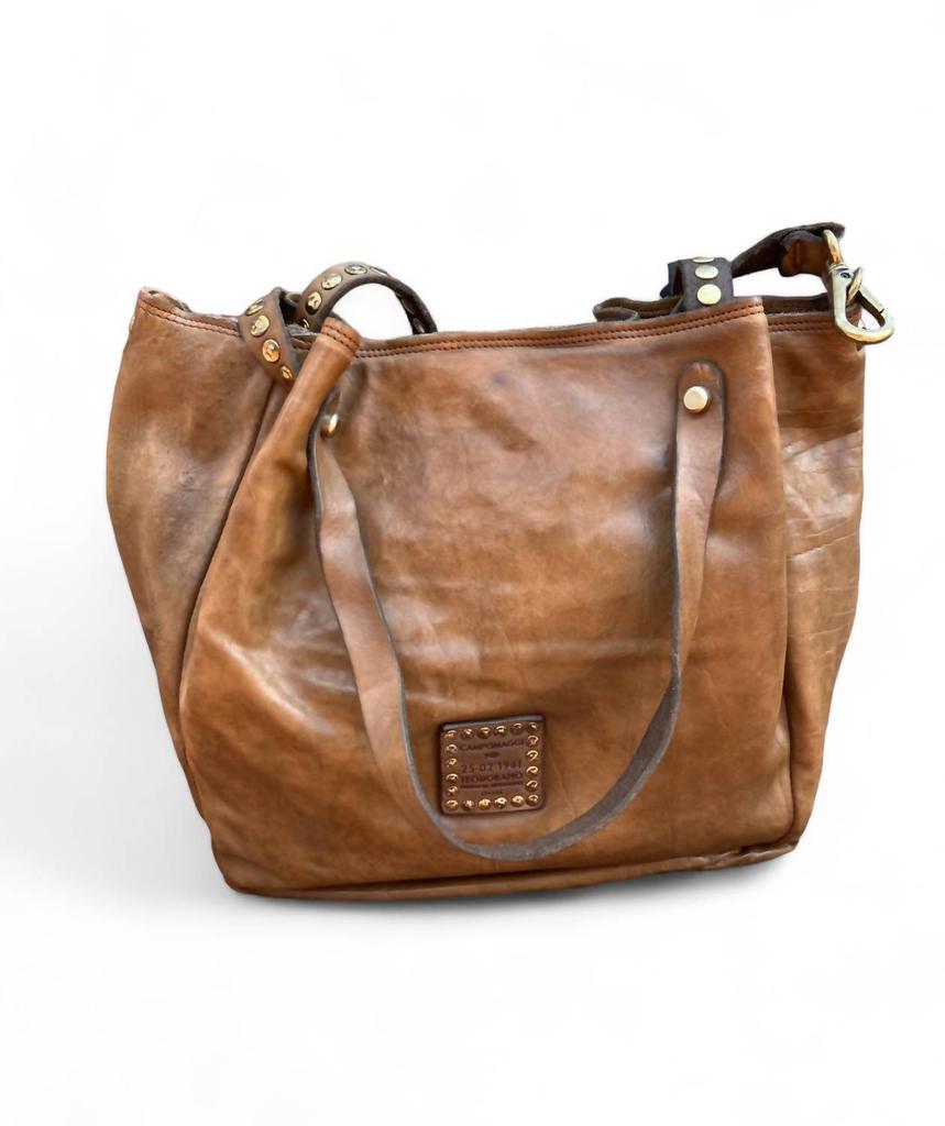 CAMPOMAGGI Shopping Piccola Bag In Cognac