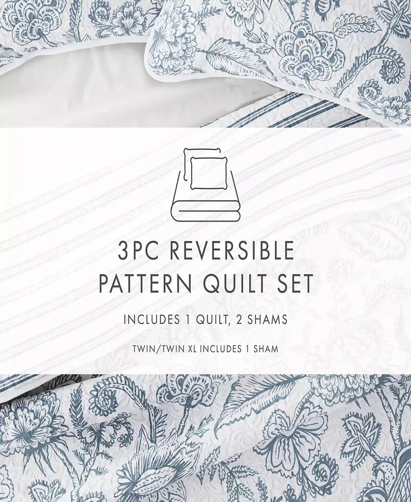 IENJOY HOME Jacobean and Stripe Reversible 3-Pc. Lightweight Quilt Set 13