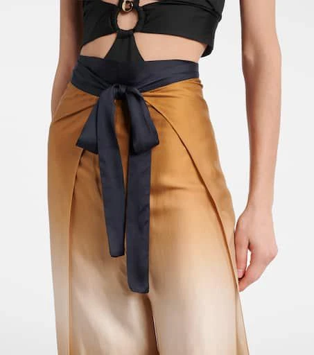Max Mara Printed satin cropped wide-leg pants 4