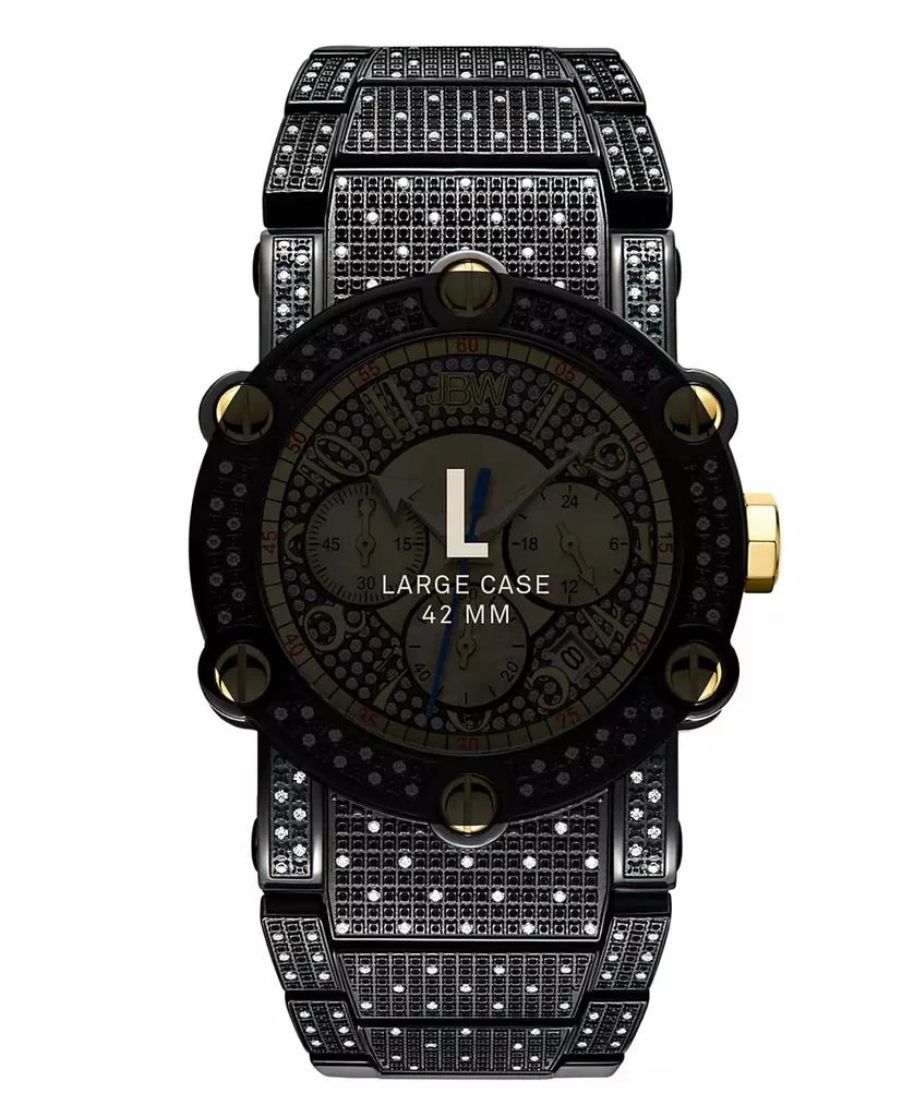 Jbw Men's Luxury Phantom Black Stainless Steel Bracelet Watch, 42mm 5