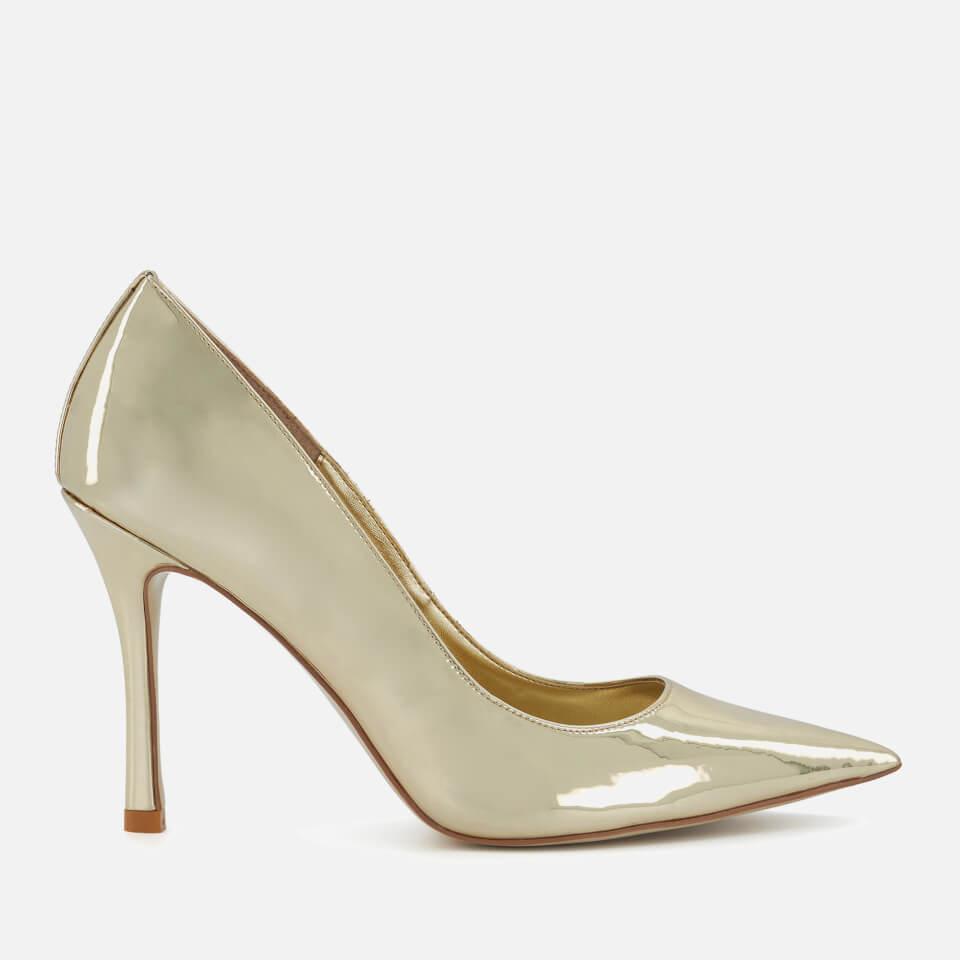 Dune DUNE LONDON WOMEN'S ATTENTION METALLIC PATENT-LEATHER HEELED PUMPS