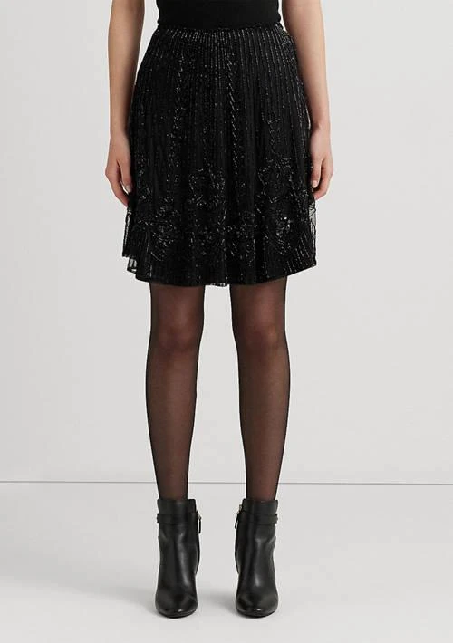 Ralph Lauren Ralph Lauren Petite Beaded Mesh A Line Skirt 1