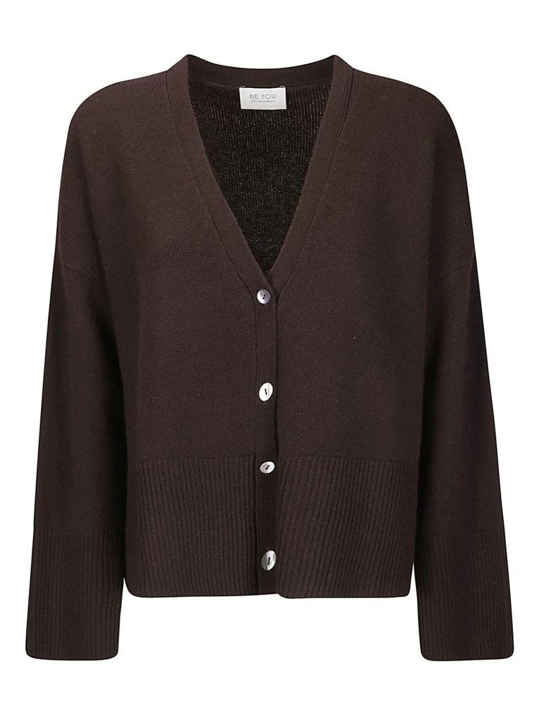 Be You Short Cashmere Cardigan With Front Buttons And V-Neckline