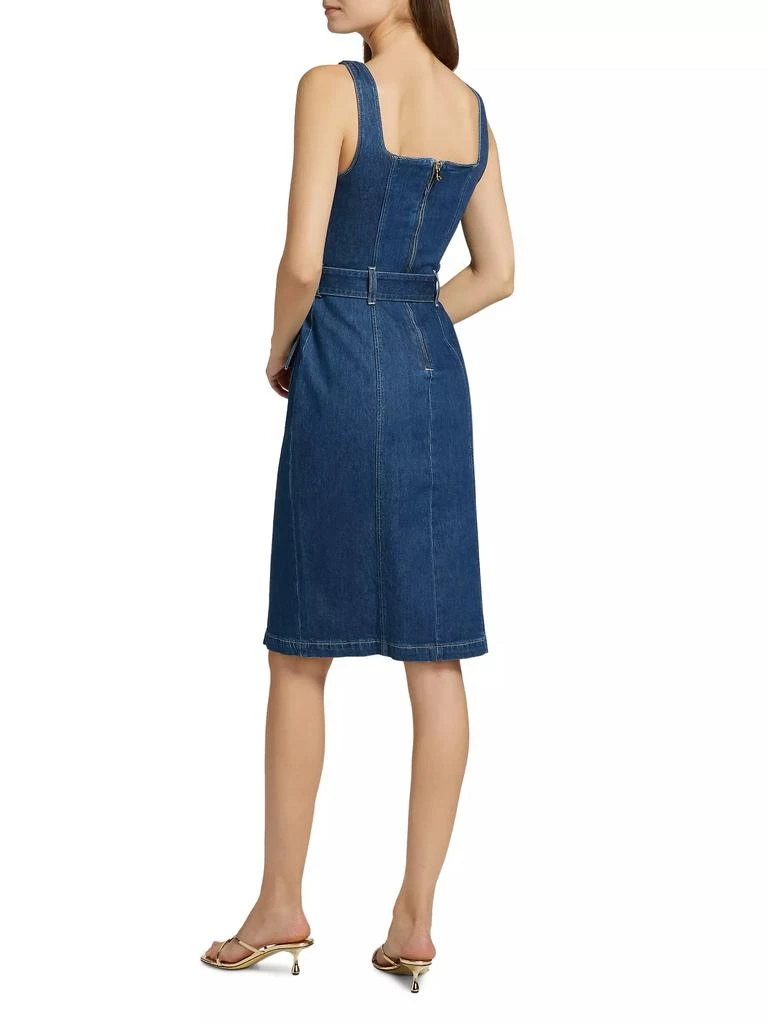 L'Agence Idy Denim Button-Front Midi-Dress 5