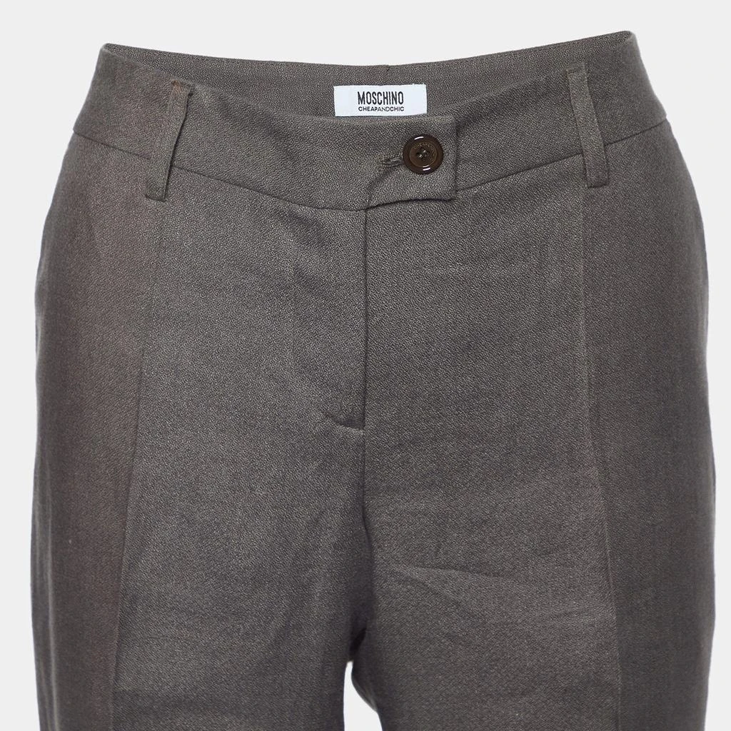 Moschino Moschino Cheap and Chic Brown Linen Flared Trousers M 3