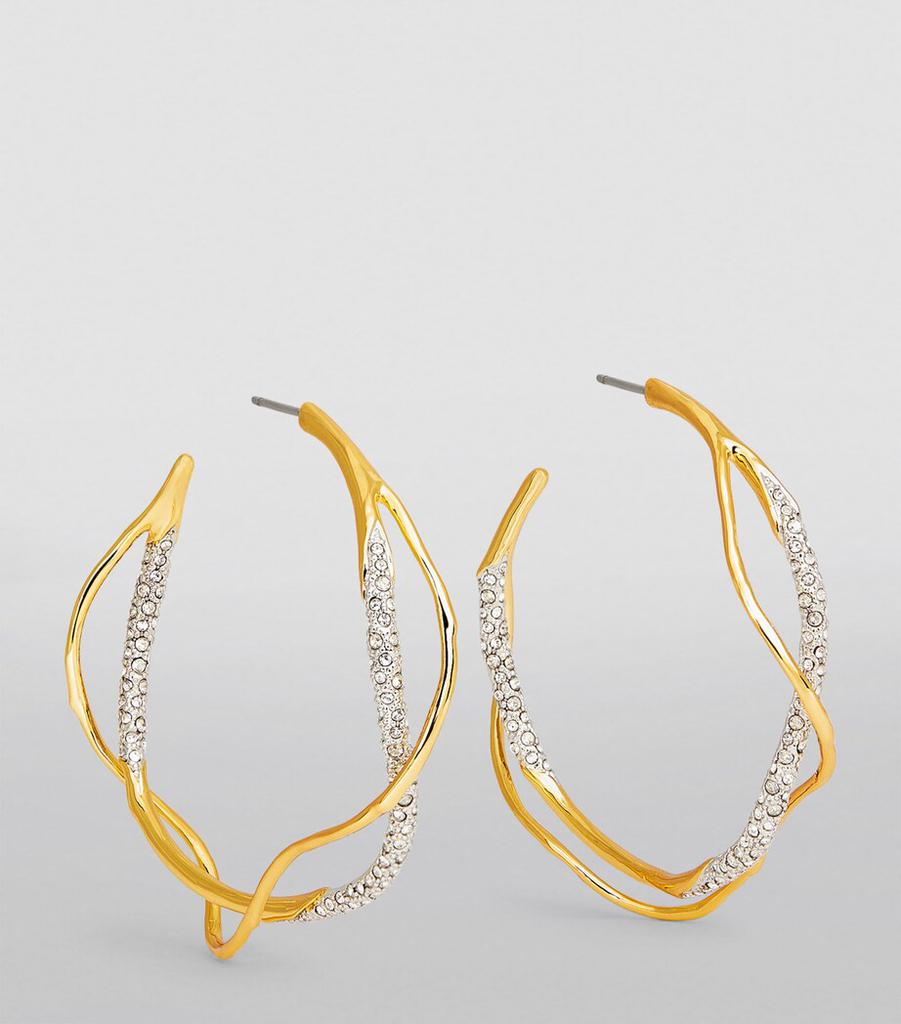 Alexis Bittar Gold-Plated Pavé Crystal Intertwined Hoop Earrings