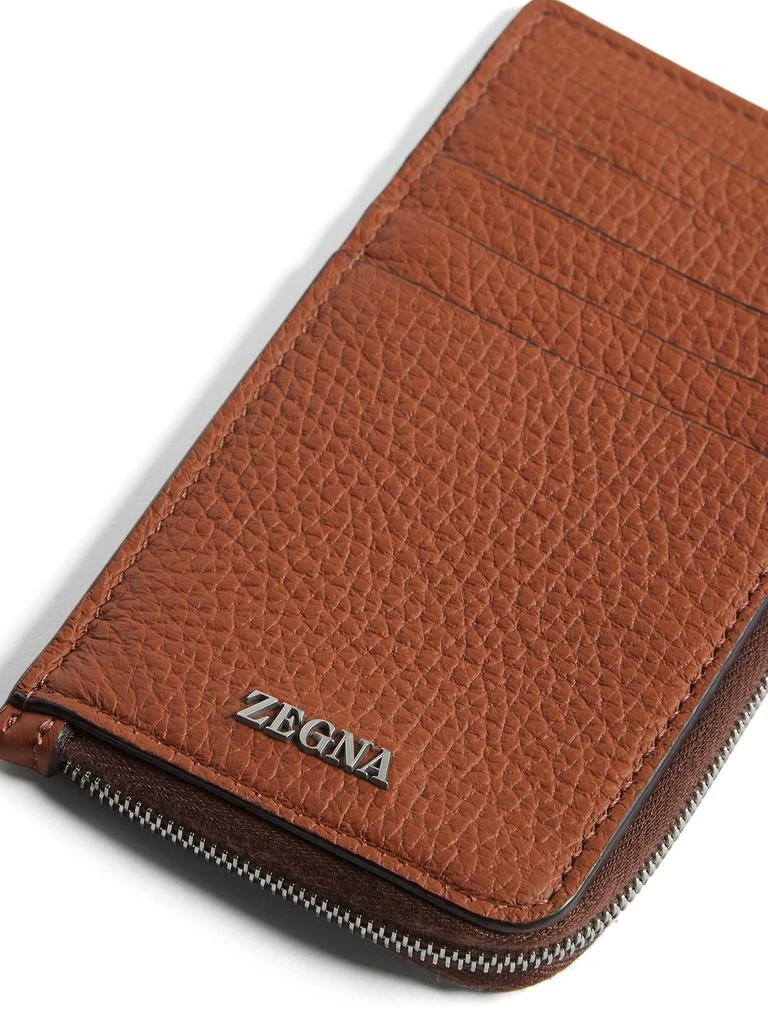 Zegna Zegna Logo Lettering Zipped Wallet 4