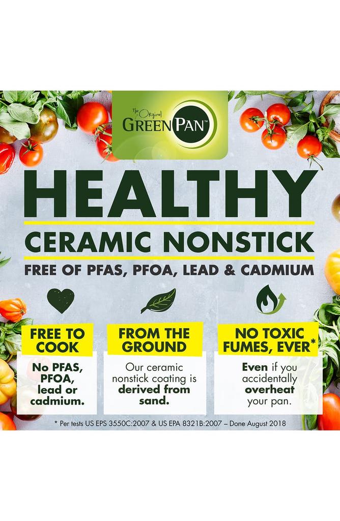 Greenpan Chatham Healthy Ceramic Nonstick Everyday Pan with Lid, 11"