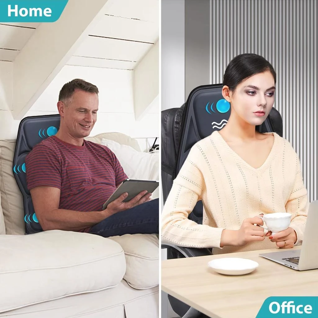 ERUULE Heated Massage Seat Cushion with Adjustable Lumbar Support and 9 Massage Modes for Enhanced Comfort 3