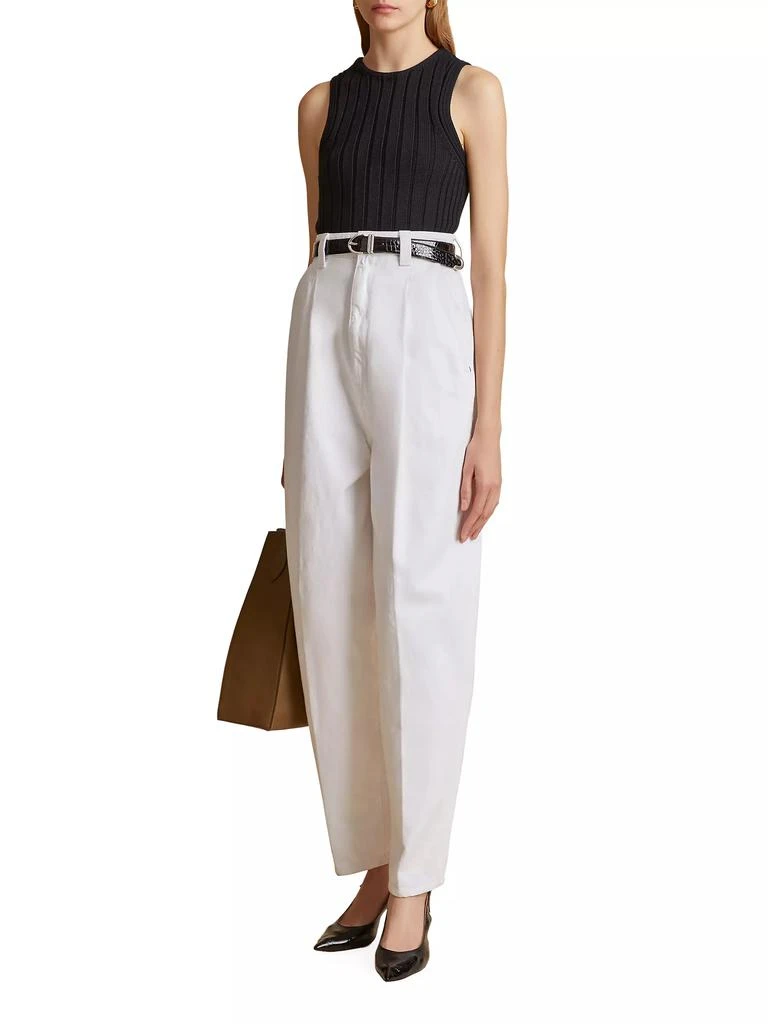 Khaite Ashford Pleated Tapered Jeans 2