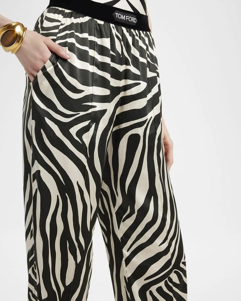 Tom Ford Optical Zebra-Print Silk Pajama Pants 5