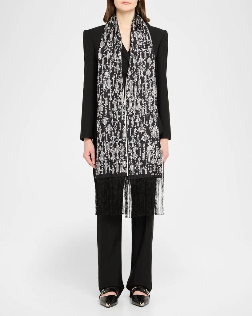 McQueen Crystal Mirror Silk Scarf 2