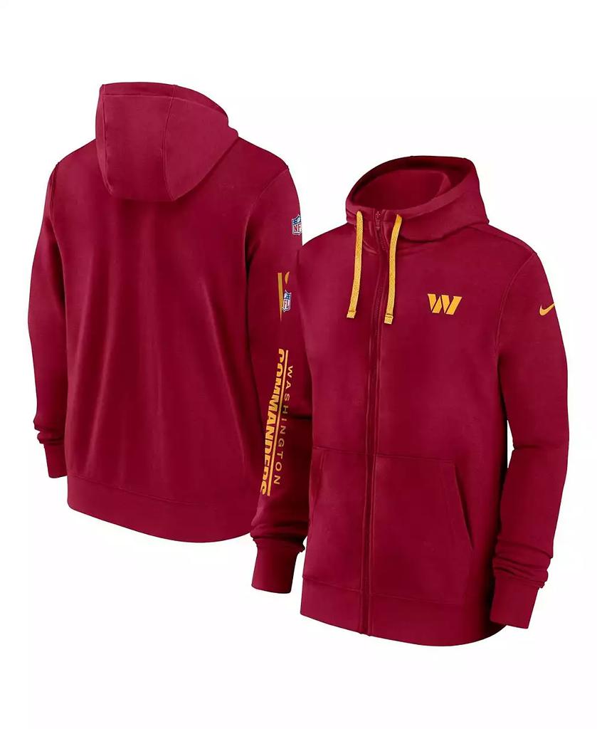 NIKE Men's Burgundy Washington Commanders 2024 Sideline Club Full-Zip Hoodie
