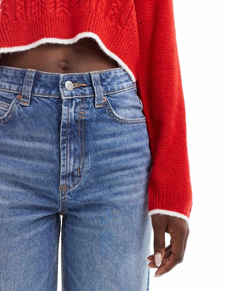 ASOS ASOS DESIGN wide leg dad jeans in mid blue 3
