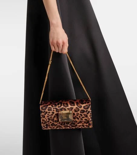 Gianvito Rossi Jaipur Mini leopard-print velvet clutch 2