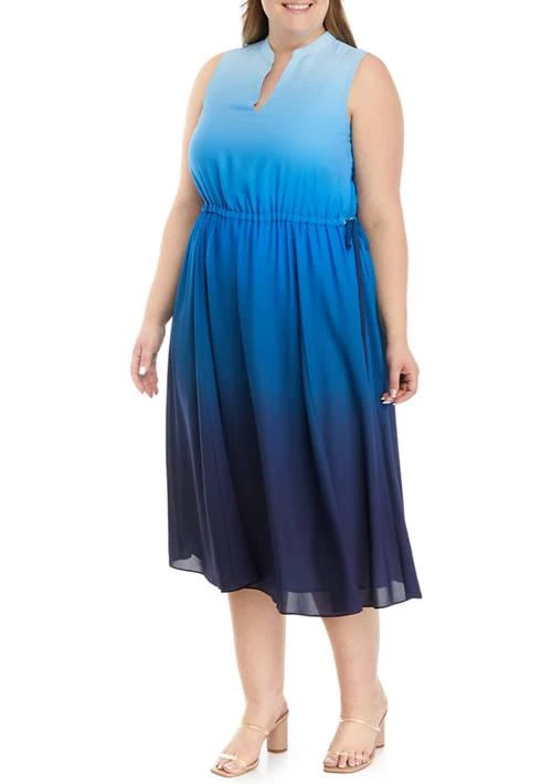 Anne Klein Plus Size Jenna Drawstring Midi Dress 1