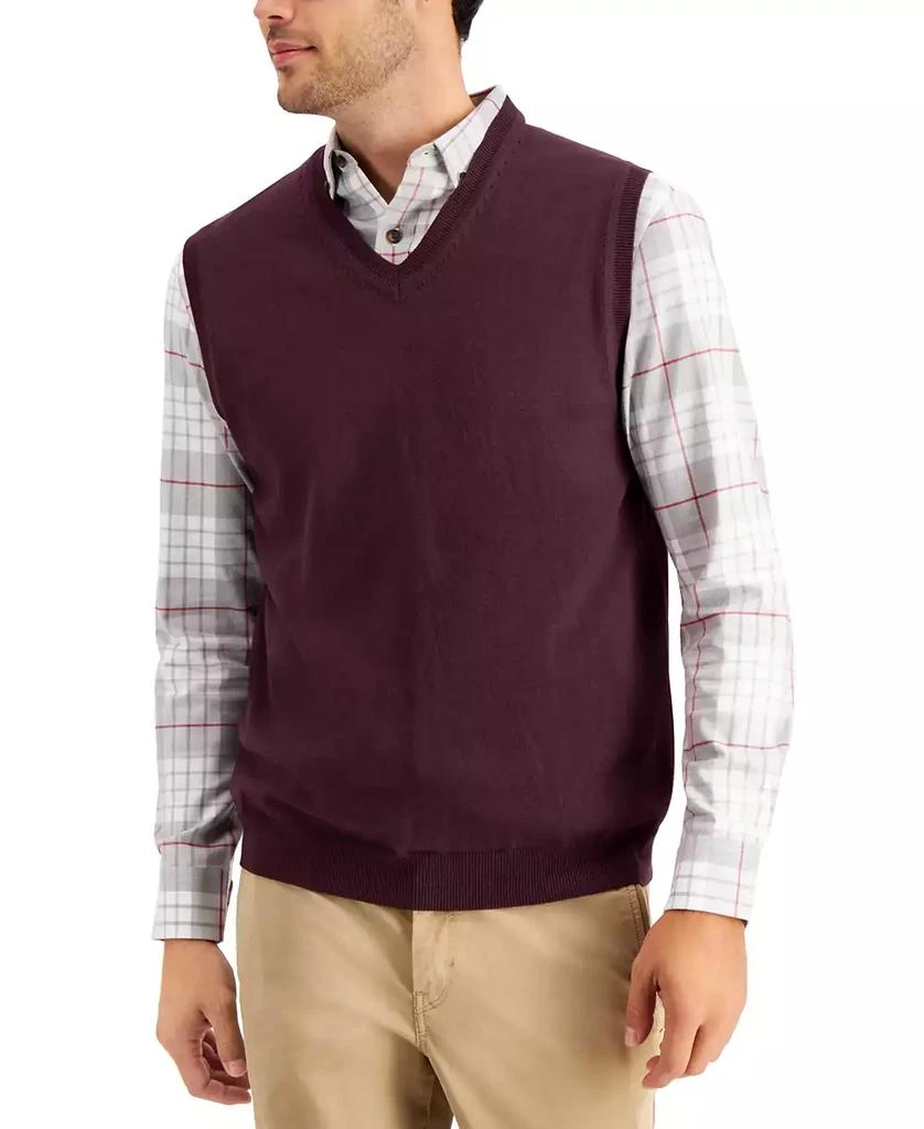 Club Room Men's Solid V-Neck Sweater Vest, Created for Macy's 1