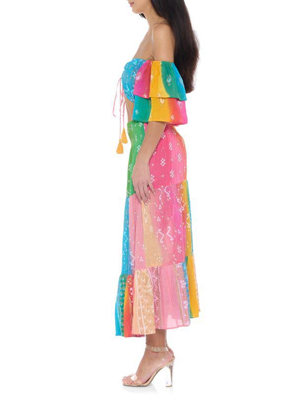 Ranee's 2-Piece Patchwork Crop Top & Maxi Skirt Set