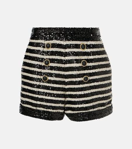Balmain Sequined striped shorts 1