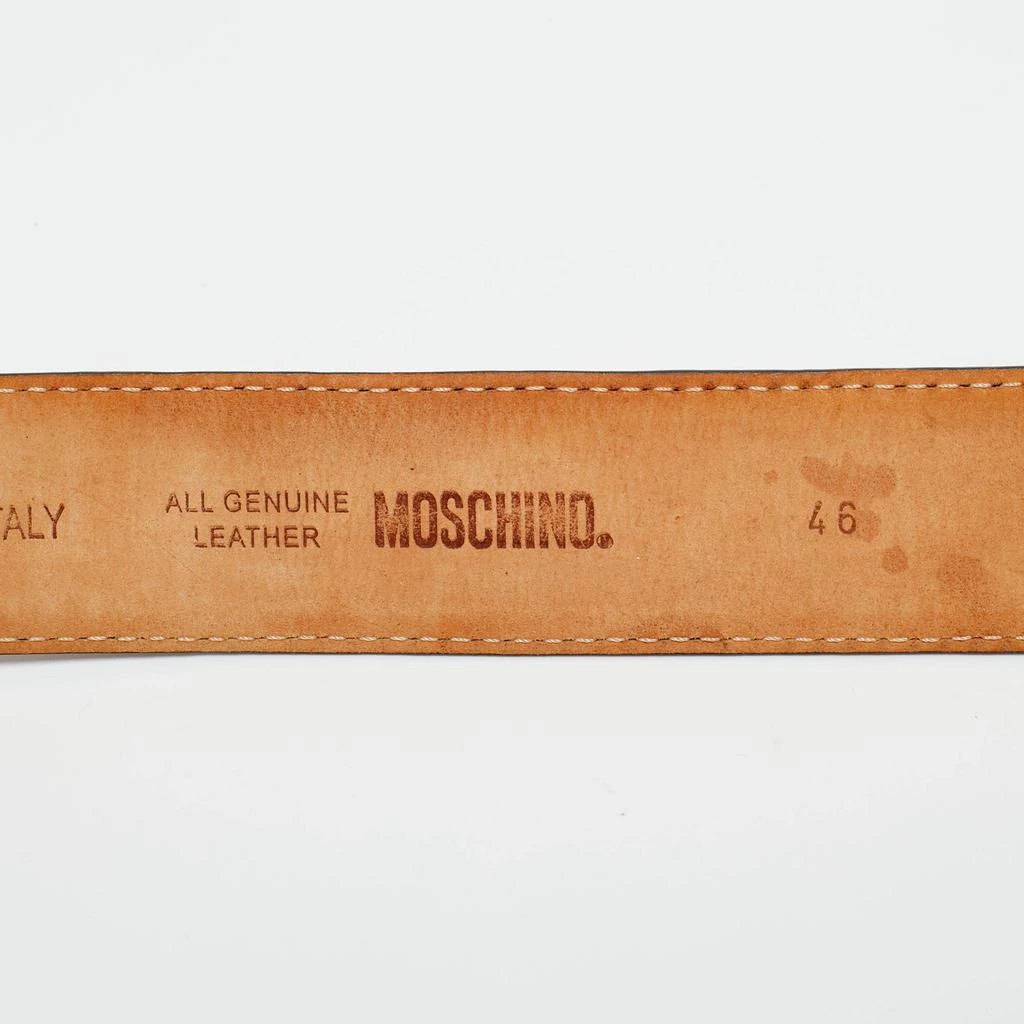 Moschino Moschino Red Leather Classic Logo Waist Belt 4