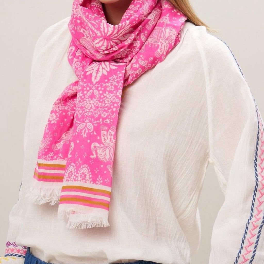 Hartford Cotton Voile Elephants Scarf