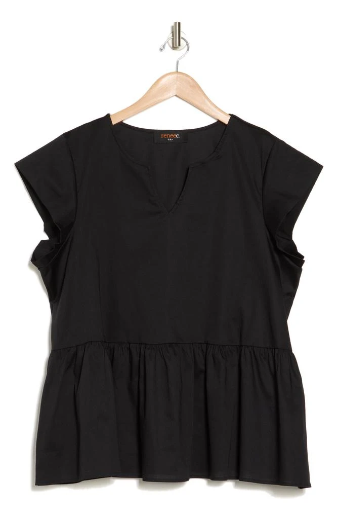 Renee C Peplum Poplin Top 3