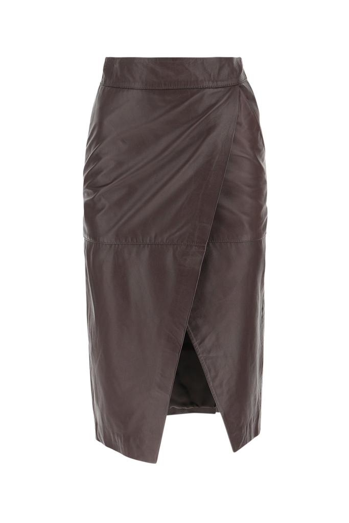 L'AUTRE CHOSE L'Autre Chose Ruched Leather Skirt