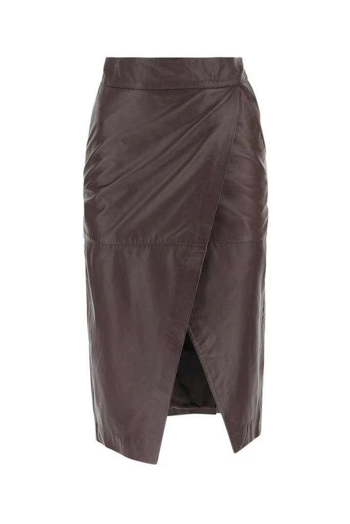 L'AUTRE CHOSE L'Autre Chose Ruched Leather Skirt 1