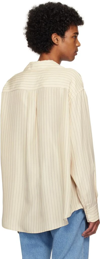 Róhe Beige Oversized Camp Collar Long Sleeve Silk Shirt 3