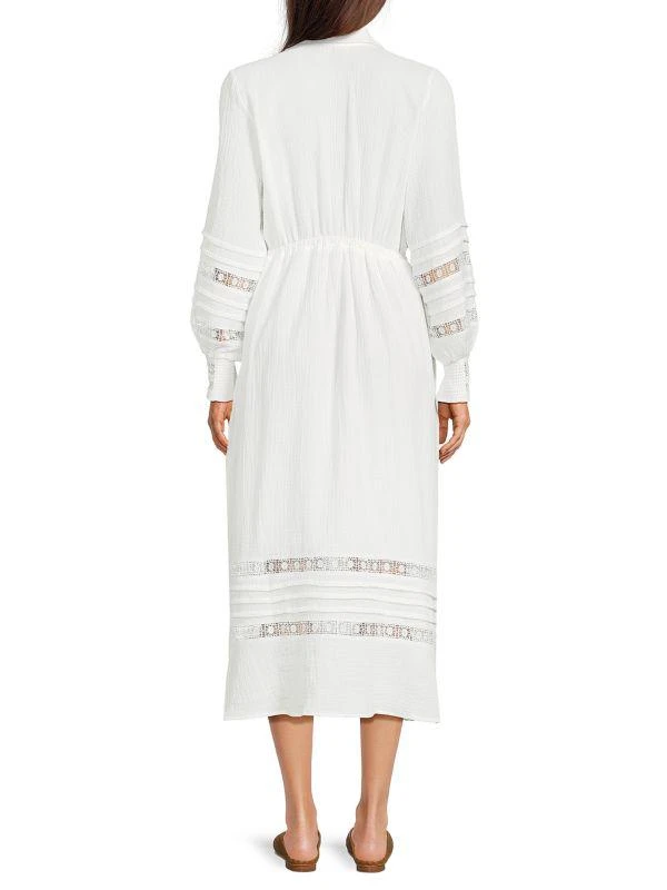 Saks Fifth Avenue Lace Insert Midi Shirtdress 2