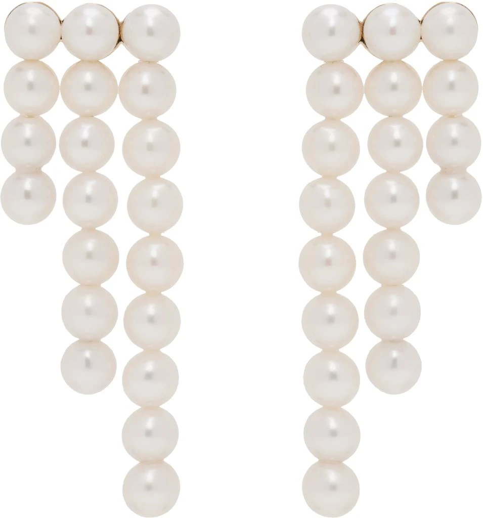 Sophie Bille Brahe White & Gold 'La Valse Trois Temps' Earrings 1