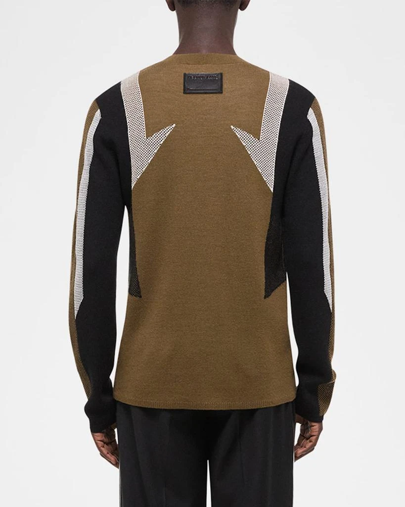 Helmut Lang Men's Wool Mesh Paneled Sweater 3