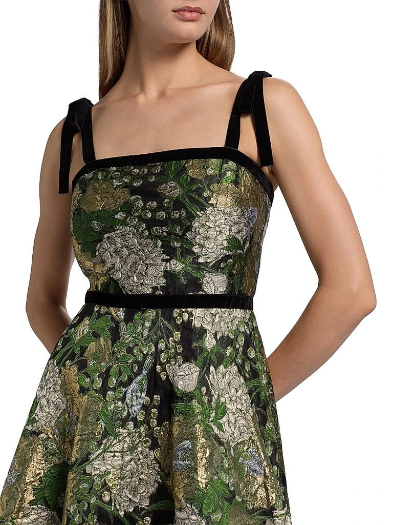 Joni Velvet Bow Strap A-Line Cocktail Dress  On Sale Now with Up to 25%  Off | Discover Exclusive Deals & Savings at BeyondStyle  Authentic Theia  squareneck|dresses|floral|modern|women's|a-line|women's  apparel|sleeveless|Women's|knee-length with ...