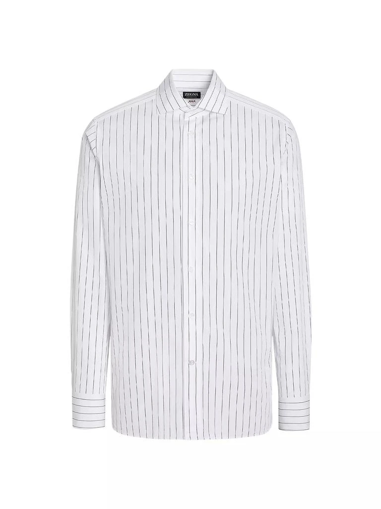 Zegna Macro-Striped Centoventimila Cotton Shirt 1