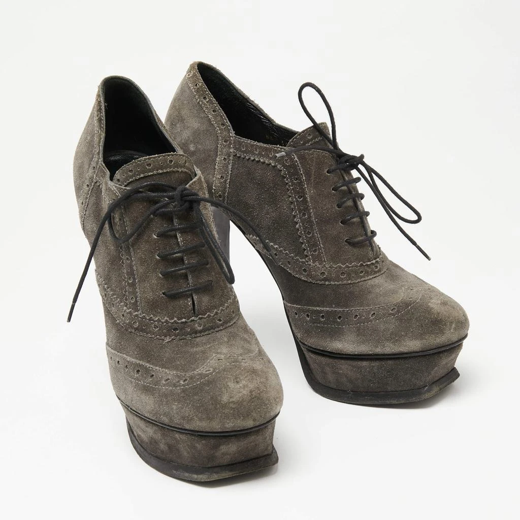 Yves Saint Laurent Yves Saint Laurent Grey Suede Janis Booties Size 39.5 4