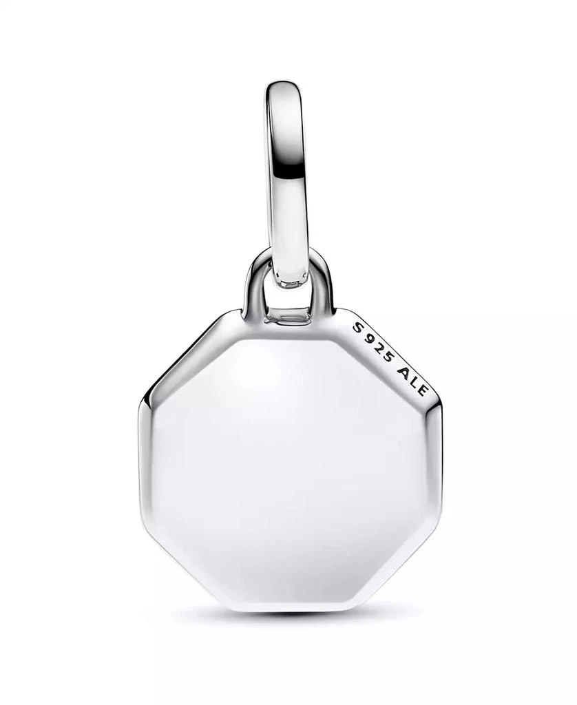 PANDORA Sterling Silver Turquoise-colored Engravable Mini Medallion Charm 2