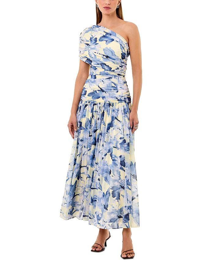 Nicholas Gaia One Shoulder Drop Waist Dress - Luna Sky Wildflower - 10