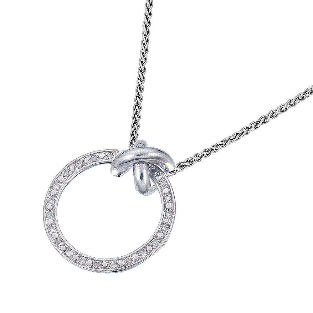 Vir Jewels 1/10 cttw Diamond Pendant, Diamond Circle Pendant Necklace for Women in .925 Sterling Silver with 18 Inch Chain, Prong Setting 3