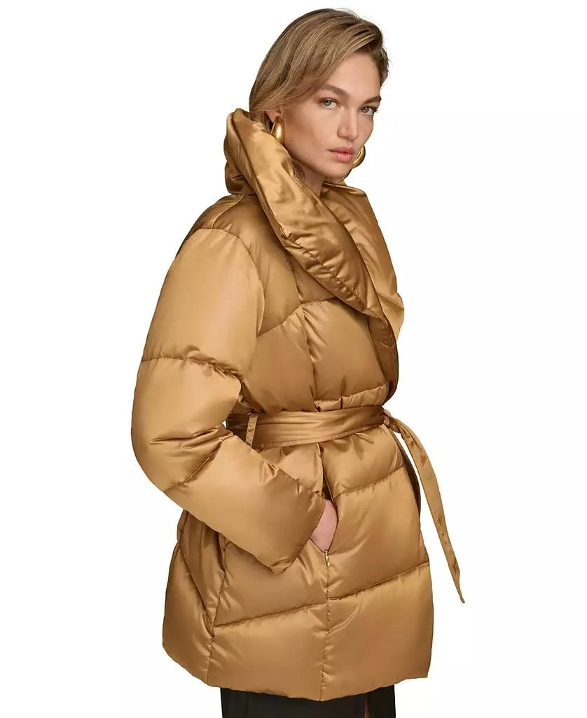 Donna Karan Women's Belted Wing-Collar Coat, Created for Macy's 3