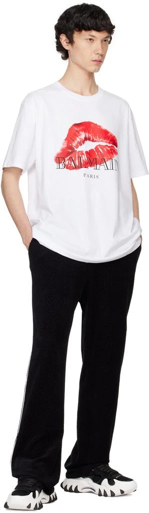 Balmain Black Velvet Monogram Kiss Jersey Sweatpants 4