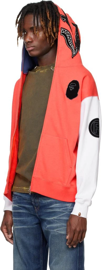 Bape Red & White Japan Shark Full Zip Hoodie 4