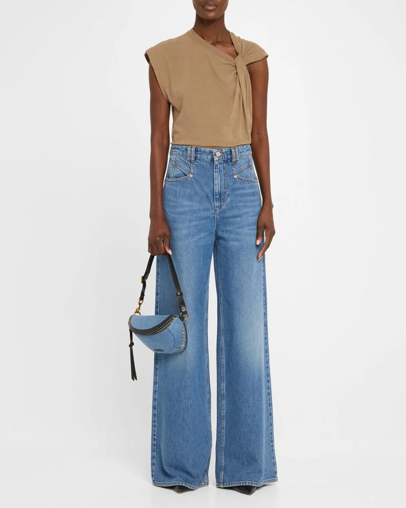 Isabel Marant Skano Oskan Studded Denim Belt Bag 6